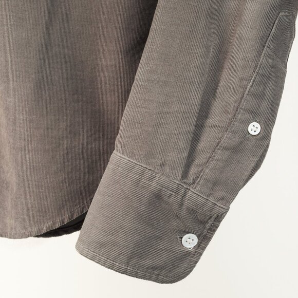Band of Outsiders Grey Corduroy Button-Up Shirt - Picture 6 of 9